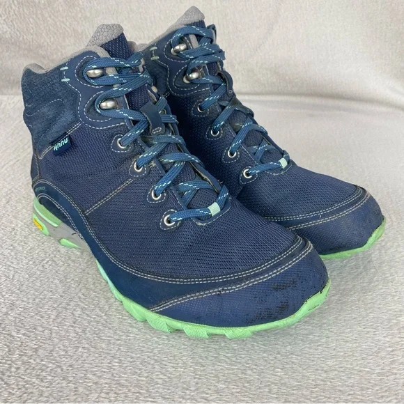 Ahnu X Teva Sugarpine II Women's Mid Hiking Boot 9 Blue Waterproof Air Vibram - Picture 1 of 10